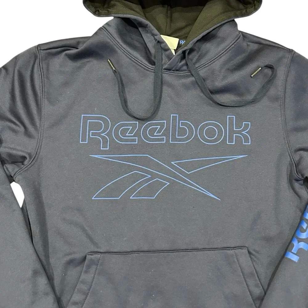 Reebok Navy Blue Fleece Lined Hoodie Sweatshirt S - Picture 2 of 8